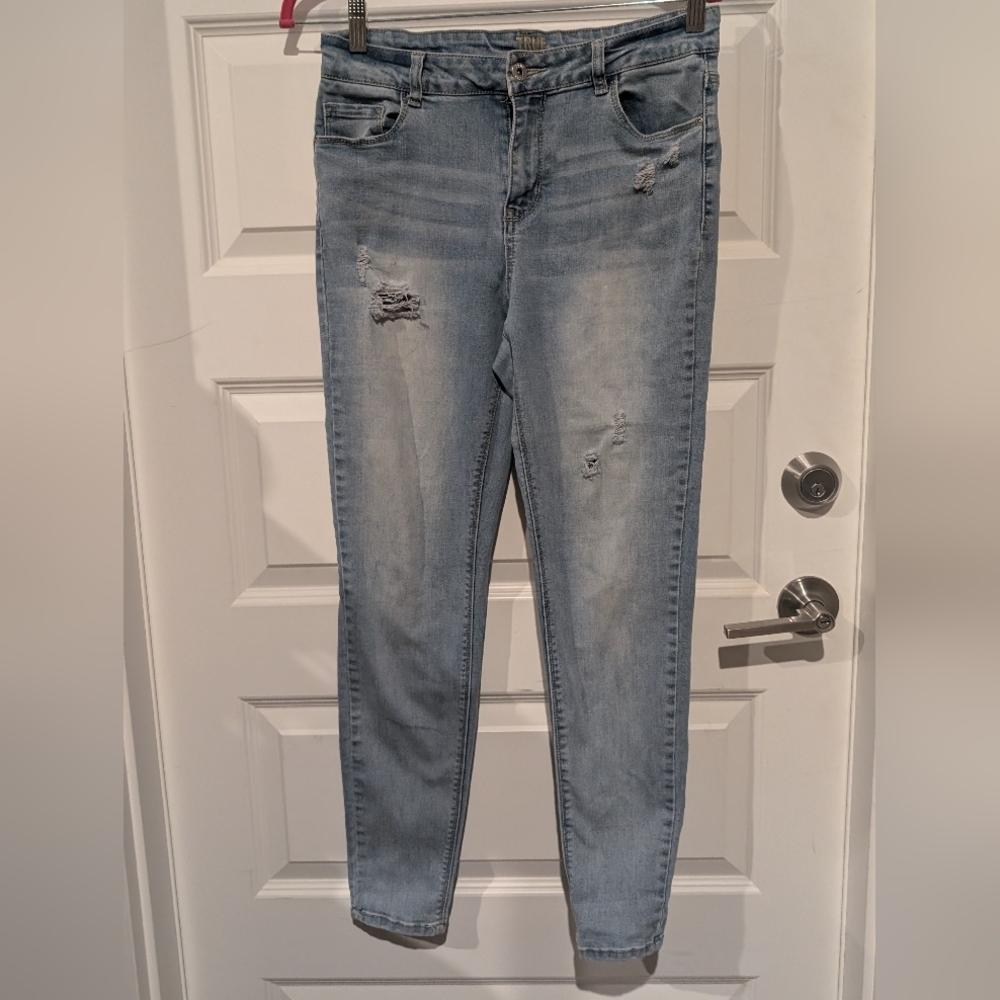 True Craft Light Blue Ripped Skinny Jeans